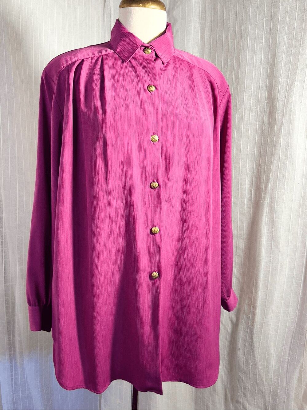 Maggie Sweet Blouse Size M Vintage 90's Romantic Academia Purple Blouse